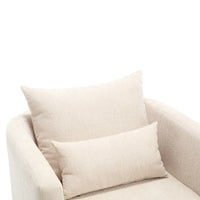 GDFStudio - Harper - Fauteuil tonneau pivotant en chenille avec base métallique robuste et design ergonomique