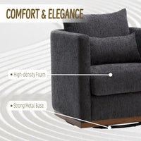 GDFStudio - Harper - Fauteuil tonneau pivotant en chenille avec base métallique robuste et design ergonomique