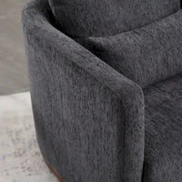 GDFStudio - Harper - Fauteuil tonneau pivotant en chenille avec base métallique robuste et design ergonomique
