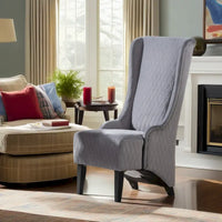 Christopher Knight Home - Fauteuil à oreilles haut de dossier en velours Evelyn avec pieds en bois