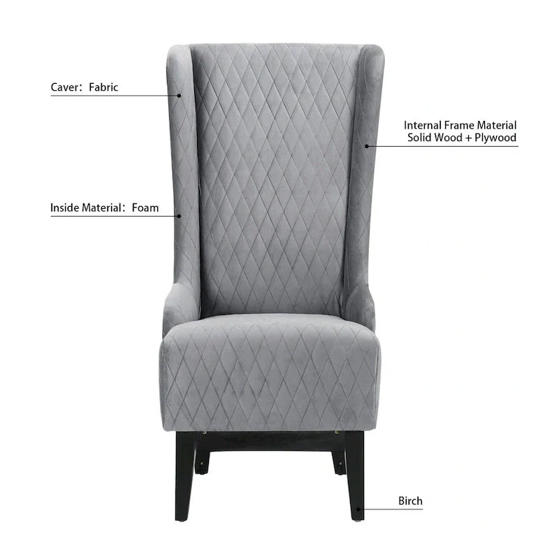 Christopher Knight Home - Fauteuil à oreilles haut de dossier en velours Evelyn avec pieds en bois