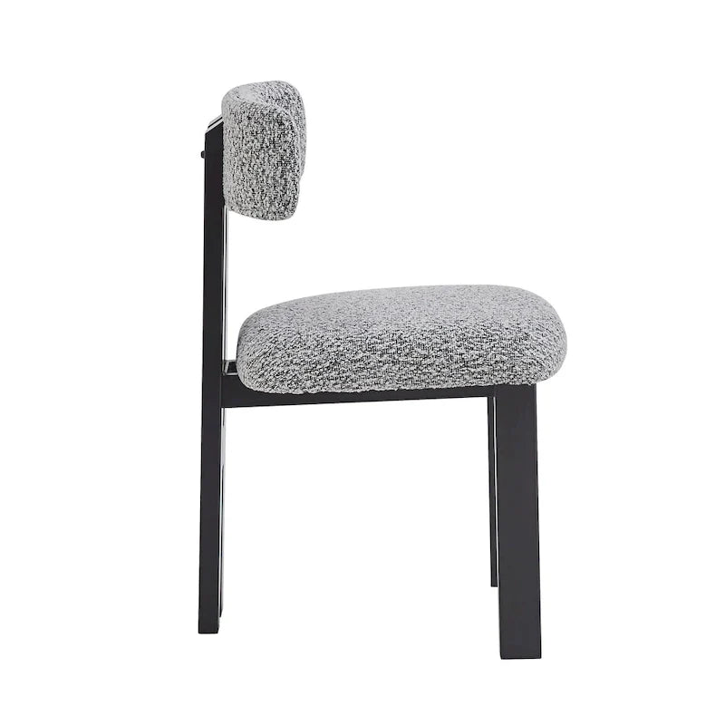 Chaises de salle à manger rembourrées Astura, structure en fer, lot de 2 par Christopher Knight Home