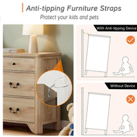 Meuble TV commode style ferme WAMPAT avec 6 tiroirs pour TV jusqu'à 55 pouces, meuble multimédia en bois avec rangement