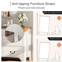 Meuble TV commode style ferme WAMPAT avec 6 tiroirs pour TV jusqu'à 55 pouces, meuble multimédia en bois avec rangement