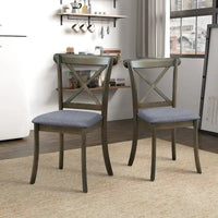 Chaises de salle à manger en bois à dossier en X lot de 2