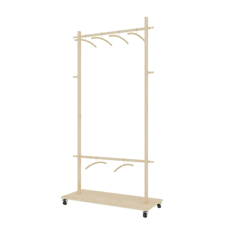 Portant à vêtements de style simple avec barre unique autoportante, design multifonctionnel, pieds antidérapants réglables, pour chambre, noir