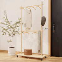 Portant à vêtements de style simple avec barre unique autoportante, design multifonctionnel, pieds antidérapants réglables, pour chambre, noir