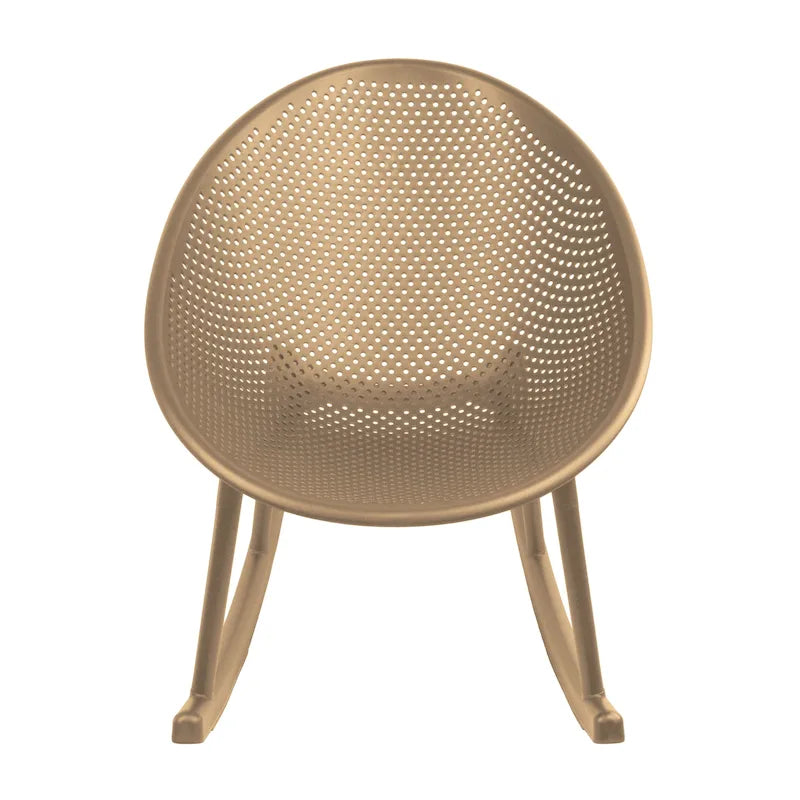 Chaise longue à bascule mid-century moderne en plastique avec pieds en plastique et assise perforée respirante en forme d'œuf pour usage intérieur/extérieur