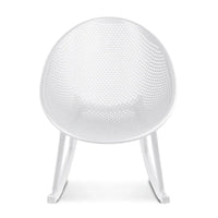 Chaise longue à bascule mid-century moderne en plastique avec pieds en plastique et assise perforée respirante en forme d'œuf pour usage intérieur/extérieur