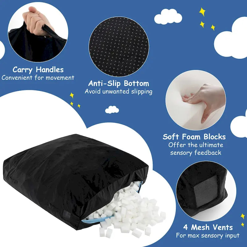 Tapis sensoriel anti-chocs Costway 57 x 57 avec blocs en mousse, lavable - Voir détails