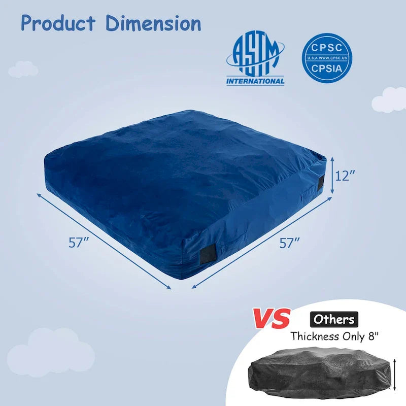 Tapis sensoriel anti-chocs Costway 57 x 57 avec blocs en mousse, lavable - Voir détails
