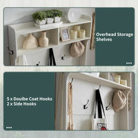 Banc d'entrée farmhouse 42 de large avec porte-manteau, meuble de vestibule
