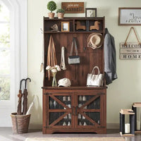 Banc d'entrée farmhouse 42 de large avec porte-manteau, meuble de vestibule