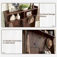 Banc d'entrée farmhouse 42 de large avec porte-manteau, meuble de vestibule