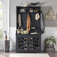 Banc d'entrée farmhouse 42 de large avec porte-manteau, meuble de vestibule