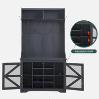 Banc d'entrée farmhouse 42 de large avec porte-manteau, meuble de vestibule
