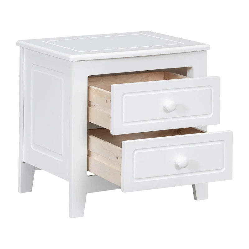 Table de chevet à 2 tiroirs Roomfitters pour chambre à coucher, table de chevet rétro de style milieu de siècle avec design classique