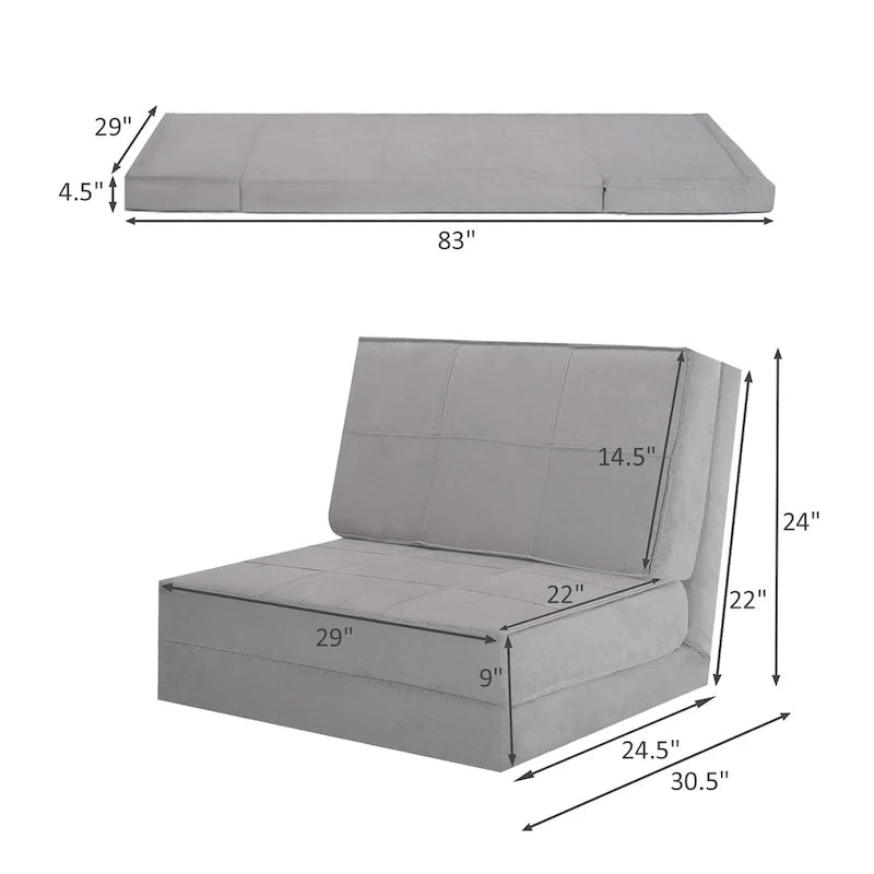 Fauteuil convertible pliant Costway, chaise longue dépliable, lit-canapé