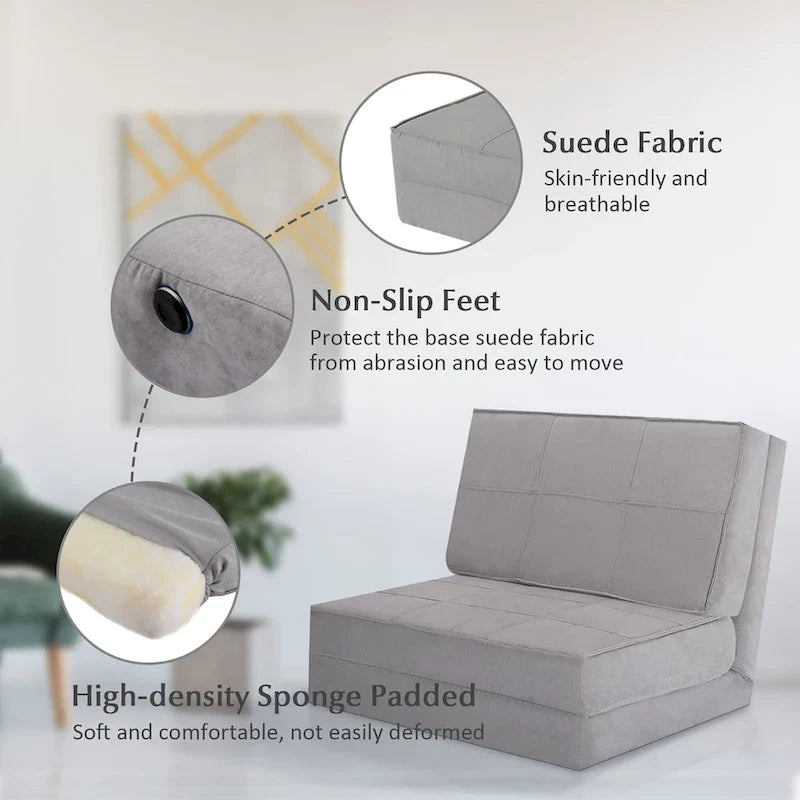 Fauteuil convertible pliant Costway, chaise longue dépliable, lit-canapé