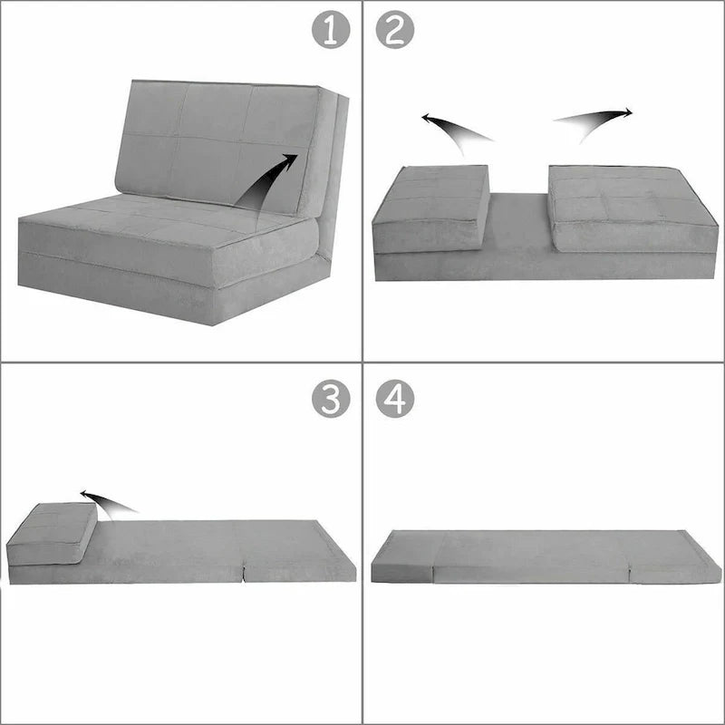 Fauteuil convertible pliant Costway, chaise longue dépliable, lit-canapé