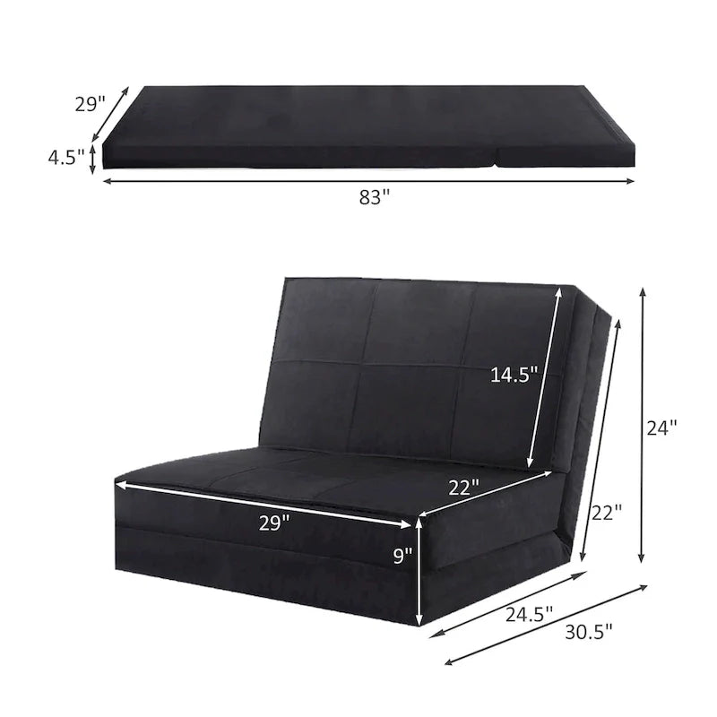 Fauteuil convertible pliant Costway, chaise longue dépliable, lit-canapé