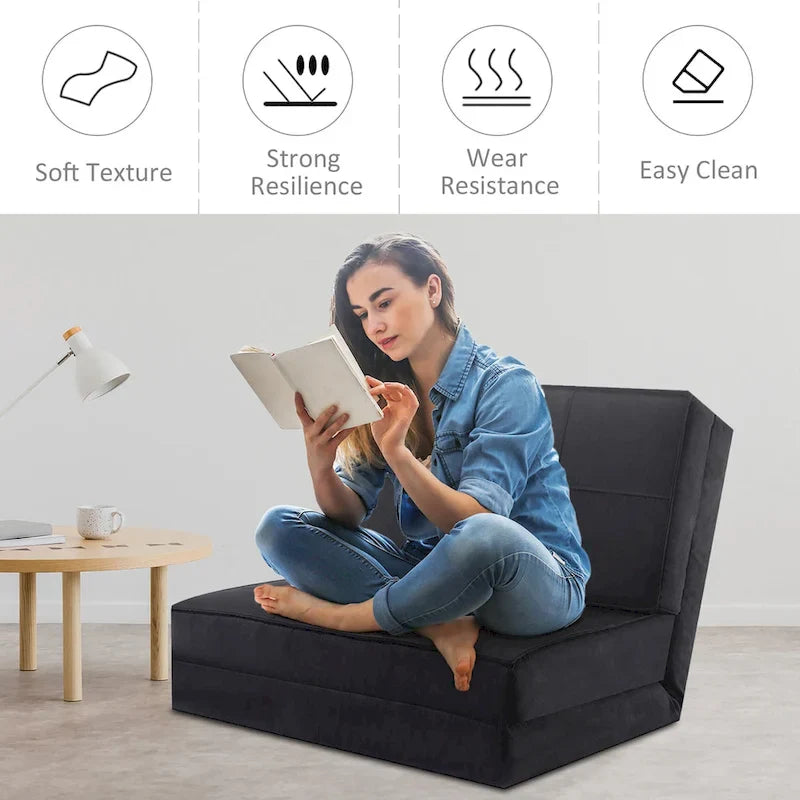 Fauteuil convertible pliant Costway, chaise longue dépliable, lit-canapé
