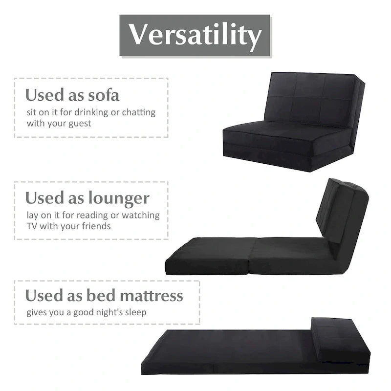 Fauteuil convertible pliant Costway, chaise longue dépliable, lit-canapé
