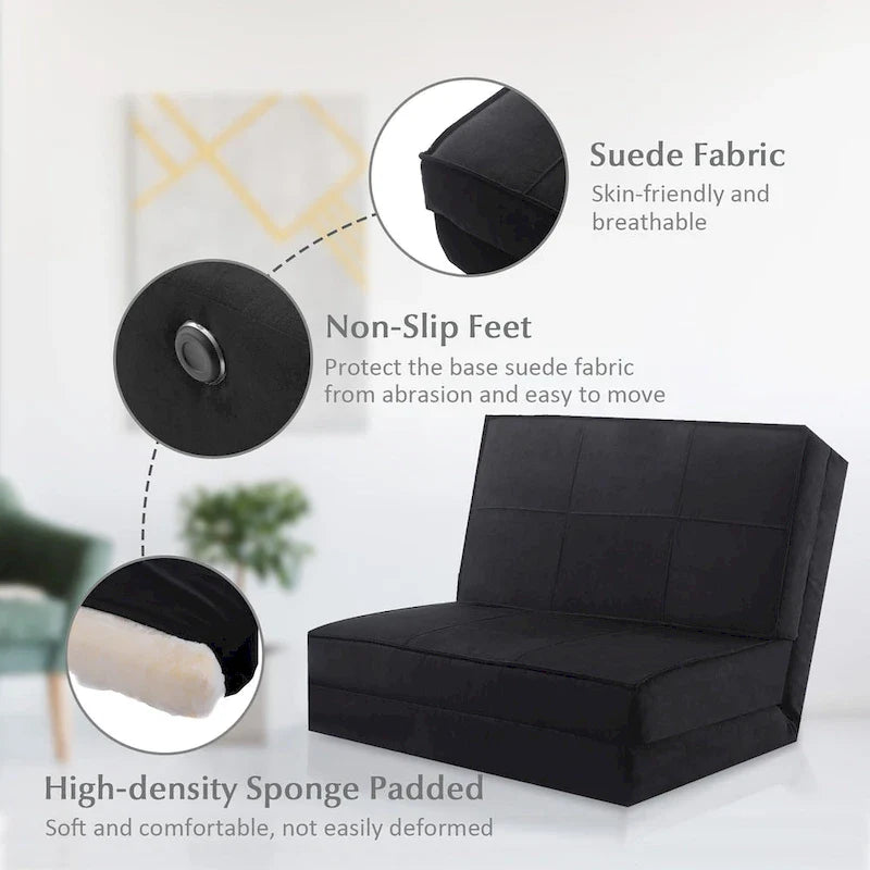 Fauteuil convertible pliant Costway, chaise longue dépliable, lit-canapé