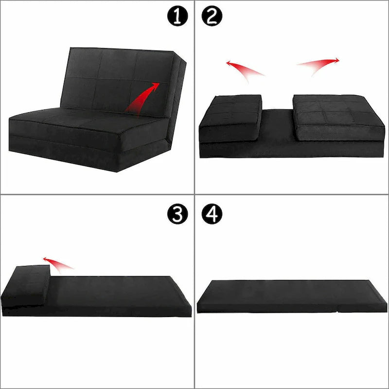 Fauteuil convertible pliant Costway, chaise longue dépliable, lit-canapé