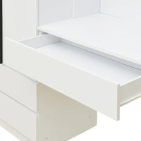 Garde-robe penderie 3 en 1 avec coiffeuse, ensemble bureau, armoire de chambre avec 2 tiroirs, penderie de rangement bureau à 3 portes