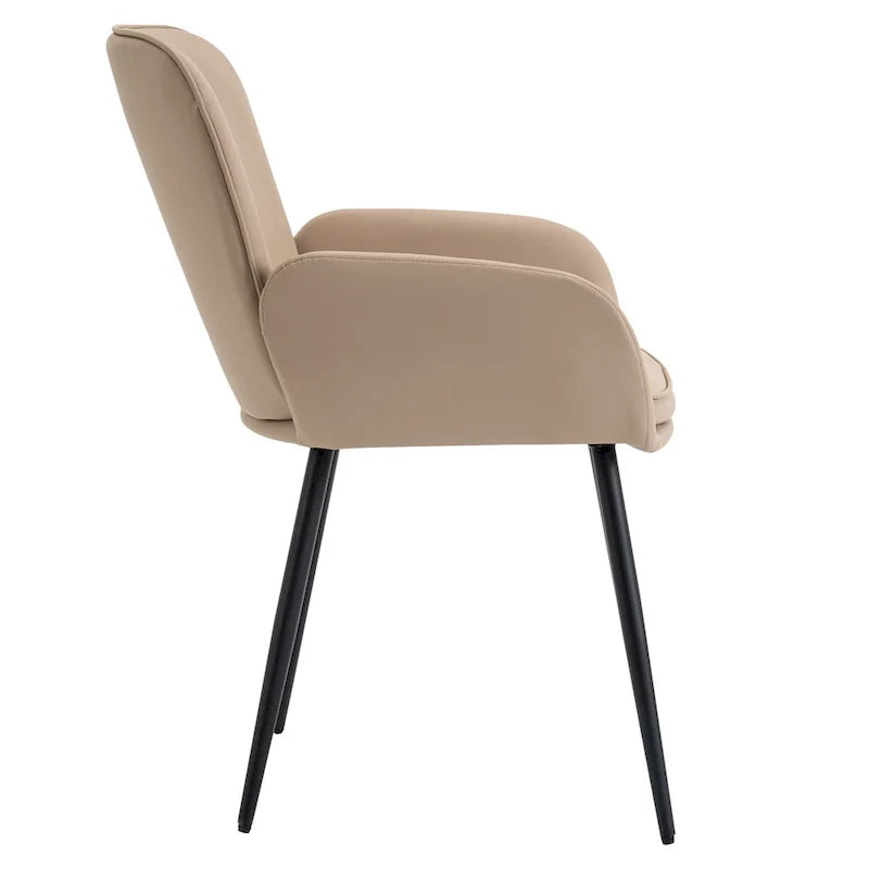 Lot de 2 chaises de salle à manger résistantes aux griffes de chat avec pieds en métal doré