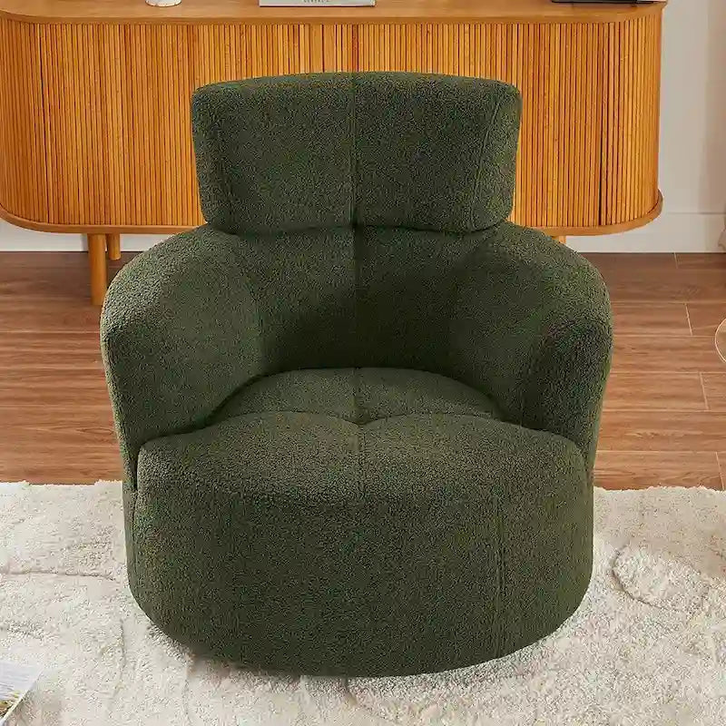 Fauteuil baril d'appoint pivotant à 360° en tissu