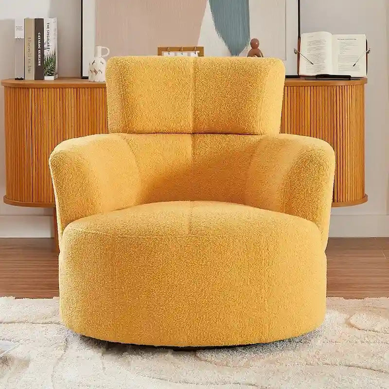 Fauteuil baril d'appoint pivotant à 360° en tissu
