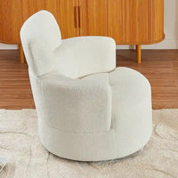 Fauteuil baril d'appoint pivotant à 360° en tissu
