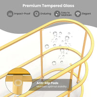 Meuble TV 3 niveaux Costway pour TV jusqu'à 65 avec étagères en verre trempé - Voir détails