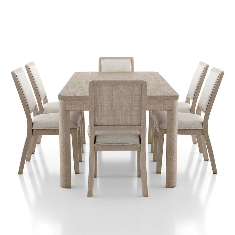 Ensemble de salle à manger 7 pièces moderne Billet en bois de chêne naturel Furniture of America