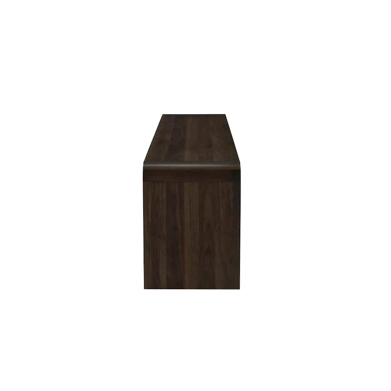 Meuble TV Maria, 2 tiroirs et étagères, bois marron 180 cm