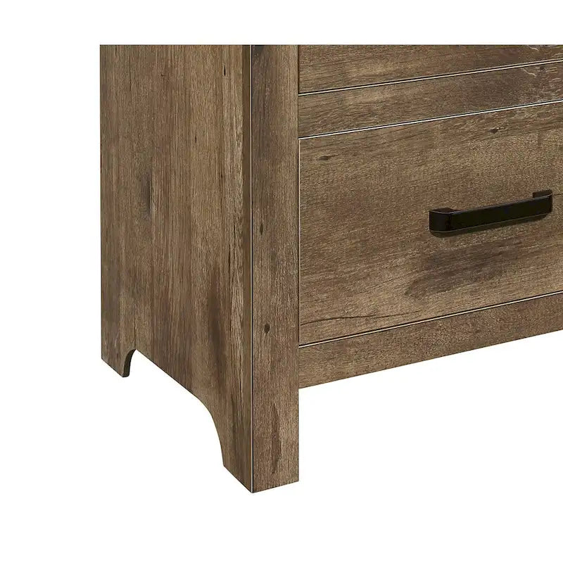 Table de chevet transitoire en bois massif, armoire de rangement de chevet avec poignées de tiroir en nickel, table d'appoint d'entrée avec plateau en bois