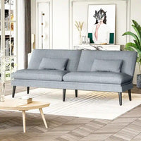 Canapé-lit futon convertible Grondin, dossier inclinable réglable à 5 angles avec 2 coussins, fauteuil de détente moderne