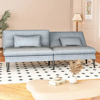 Canapé-lit futon convertible Grondin, dossier inclinable réglable à 5 angles avec 2 coussins, fauteuil de détente moderne