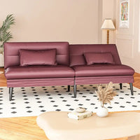 Canapé-lit futon convertible Grondin, dossier inclinable réglable à 5 angles avec 2 coussins, fauteuil de détente moderne