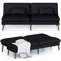 Canapé-lit futon convertible Grondin, dossier inclinable réglable à 5 angles avec 2 coussins, fauteuil de détente moderne