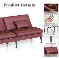 Canapé-lit futon convertible Grondin, dossier inclinable réglable à 5 angles avec 2 coussins, fauteuil de détente moderne