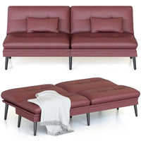 Canapé-lit futon convertible Grondin, dossier inclinable réglable à 5 angles avec 2 coussins, fauteuil de détente moderne