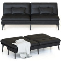 Canapé-lit futon convertible Grondin, dossier inclinable réglable à 5 angles avec 2 coussins, fauteuil de détente moderne