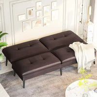 Canapé-lit futon convertible Grondin, dossier inclinable réglable à 5 angles avec 2 coussins, fauteuil de détente moderne