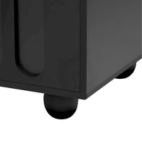 Meuble TV moderne à pieds en bois massif avec 4 étagères de rangement et 2 portes de rangement pour salon