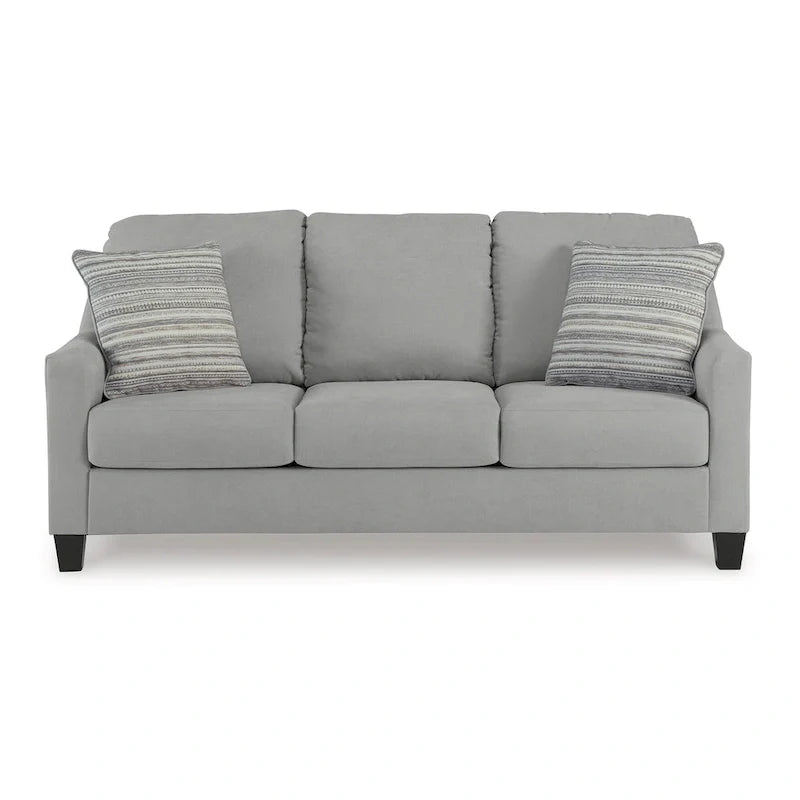 Canapé-lit Lebo grand format, gris, matelas en mousse à mémoire de forme pliable