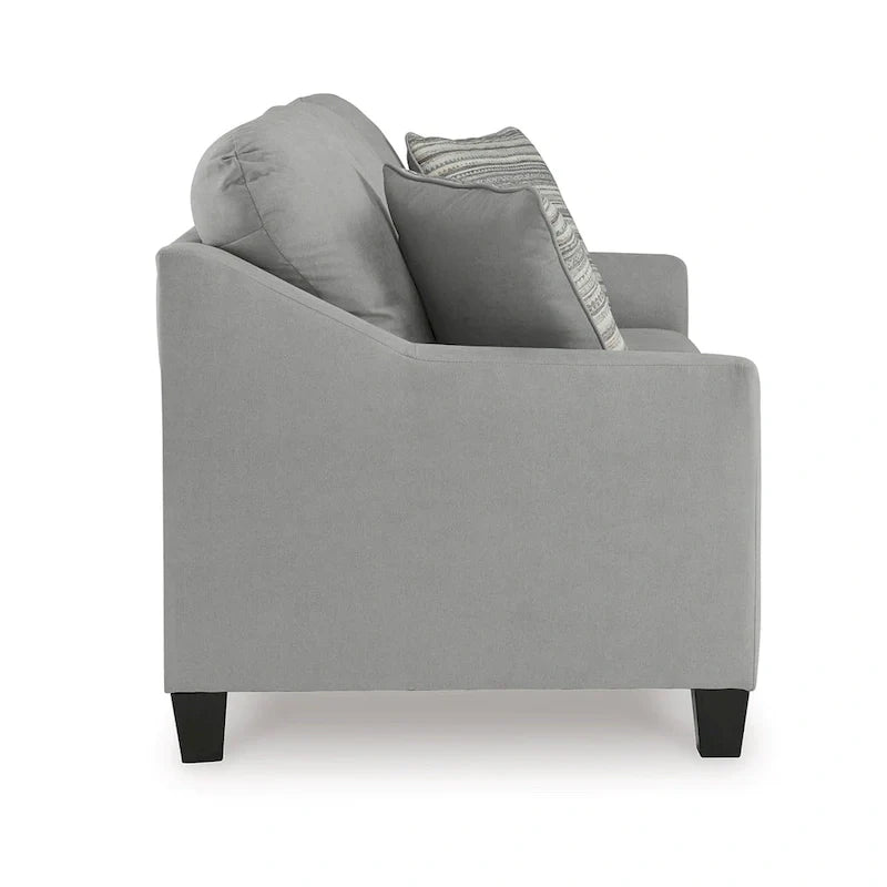 Canapé-lit Lebo grand format, gris, matelas en mousse à mémoire de forme pliable