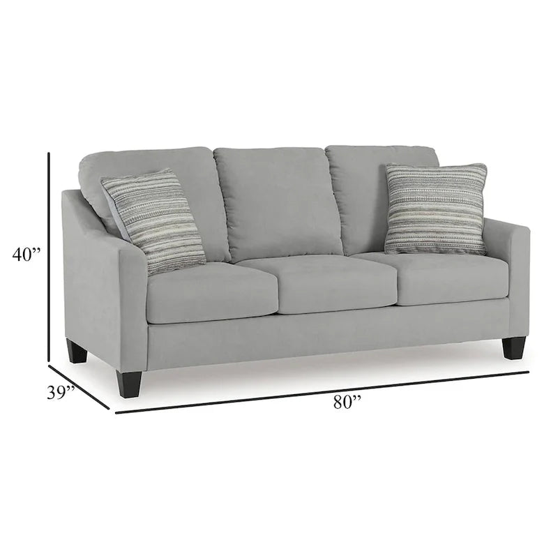 Canapé-lit Lebo grand format, gris, matelas en mousse à mémoire de forme pliable
